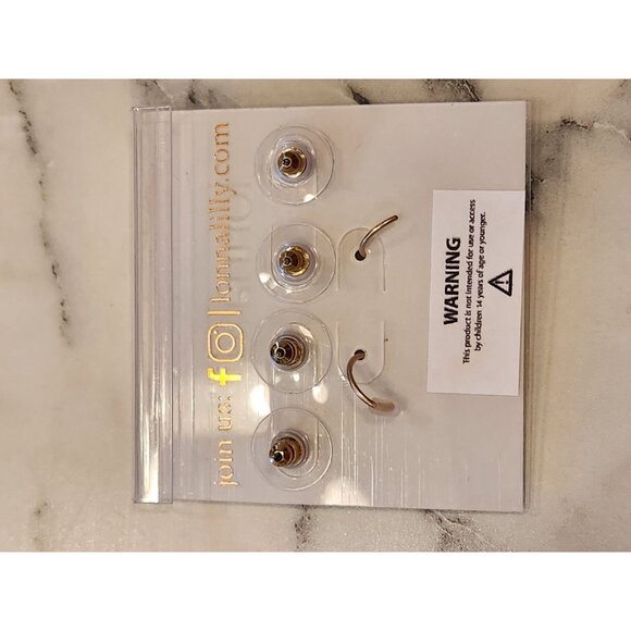 Lonna & Lilly 3-Pair Earrings Set - Green Studs Dragonfly & Gold Drop Earrings - Picture 3 of 9